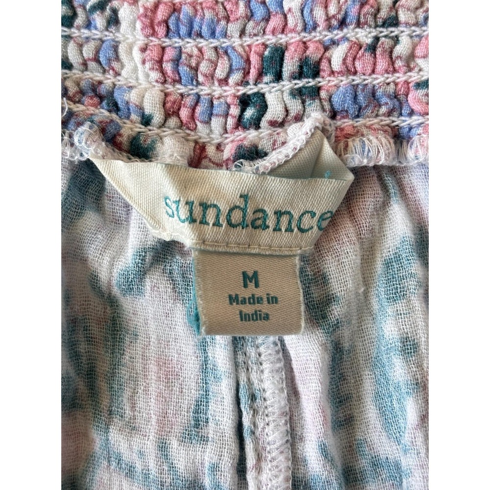 Sundance Pants Womens Medium Multicolor Floral Cropped Crepe Cotton Boho Lounge - Picture 3 of 7